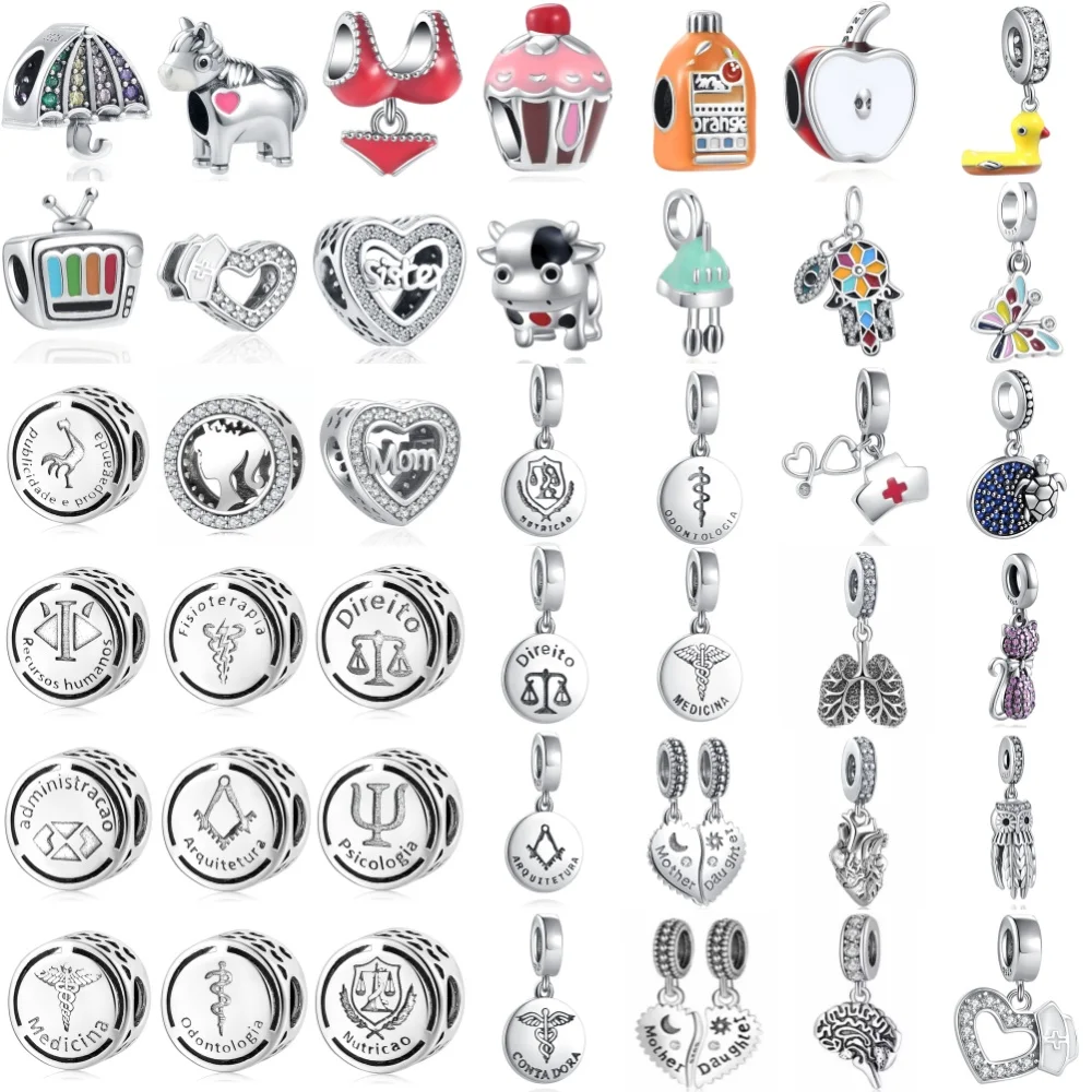 

НОВЫЙ хит продаж, серебро 925 пробы, телевизор, яблочный торт, бусина в форме сердца, орех, кулон, подходит для европейского оригинального браслета, изысканные ювелирные изделия своими руками