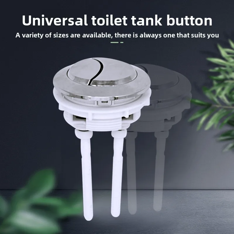

2 Rods Bathroom Toilet Switches 38/48/58MM Dual Push Button Flush Toilet Water Tank Double Crescent Rectangular Oval Shape