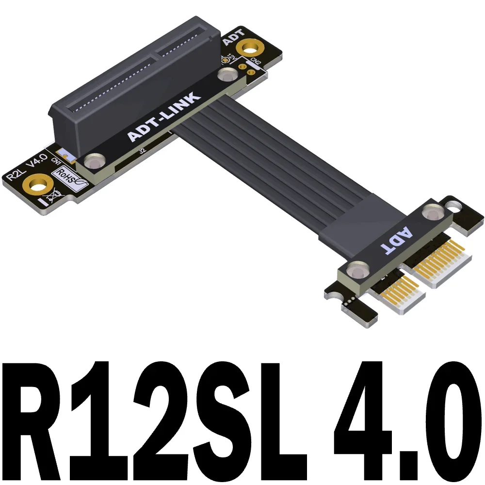 Cable de extensión PCI Express de 4,0x4 a x1, Cable Riser de cinta, tarjeta gráfica PCIE 1x a 4x, extensor Dual de 90 grados