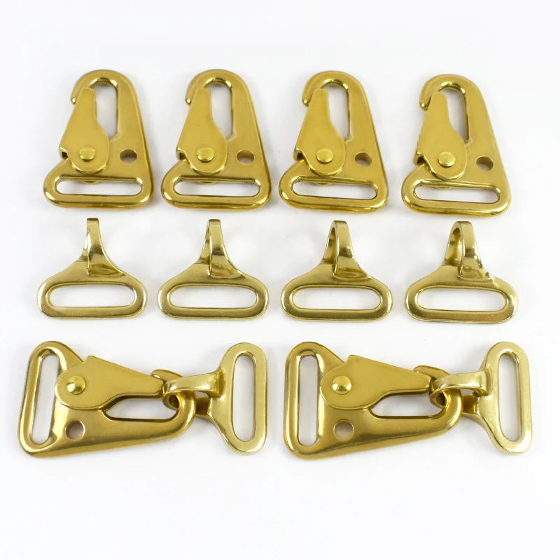 

29/50mm Solid Brass Hook Buckle Keychain Bag Straps Clasp Out Door Carabiner Pet Collar Snap Hooks DIY Bags Hardware Accessories