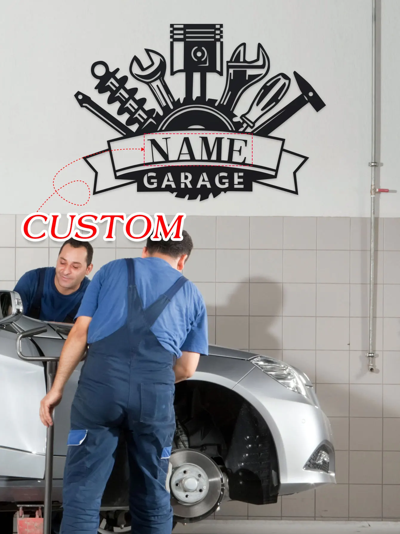 Benutzerdefinierte Wandkunst aus Metall für Friseure – personalisierte Salon- und Friseursalon-Dekoration, Namensschild im Vintage-Stil für Friseure