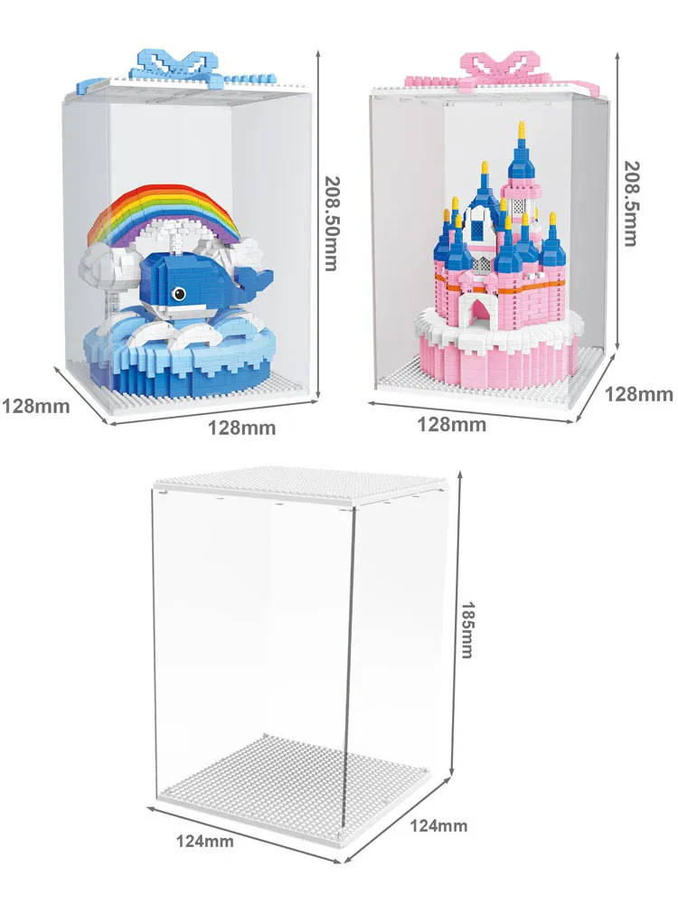 Acrylic Transparent Display Box Building Block Base Dust-proof Protection Transparent Display Collection Model Building Blocks