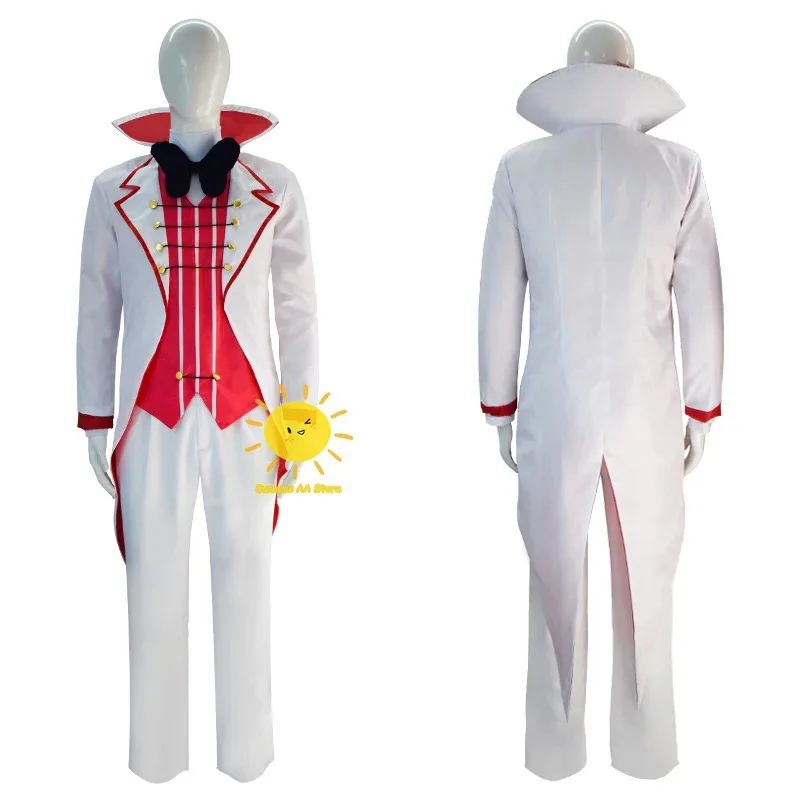 Anime Lucifer Morningstar Cosplay Hazbin Hotel Cosplay Costumes Hazbin Lucifer White Suit Halloween Party Adult Men Costume