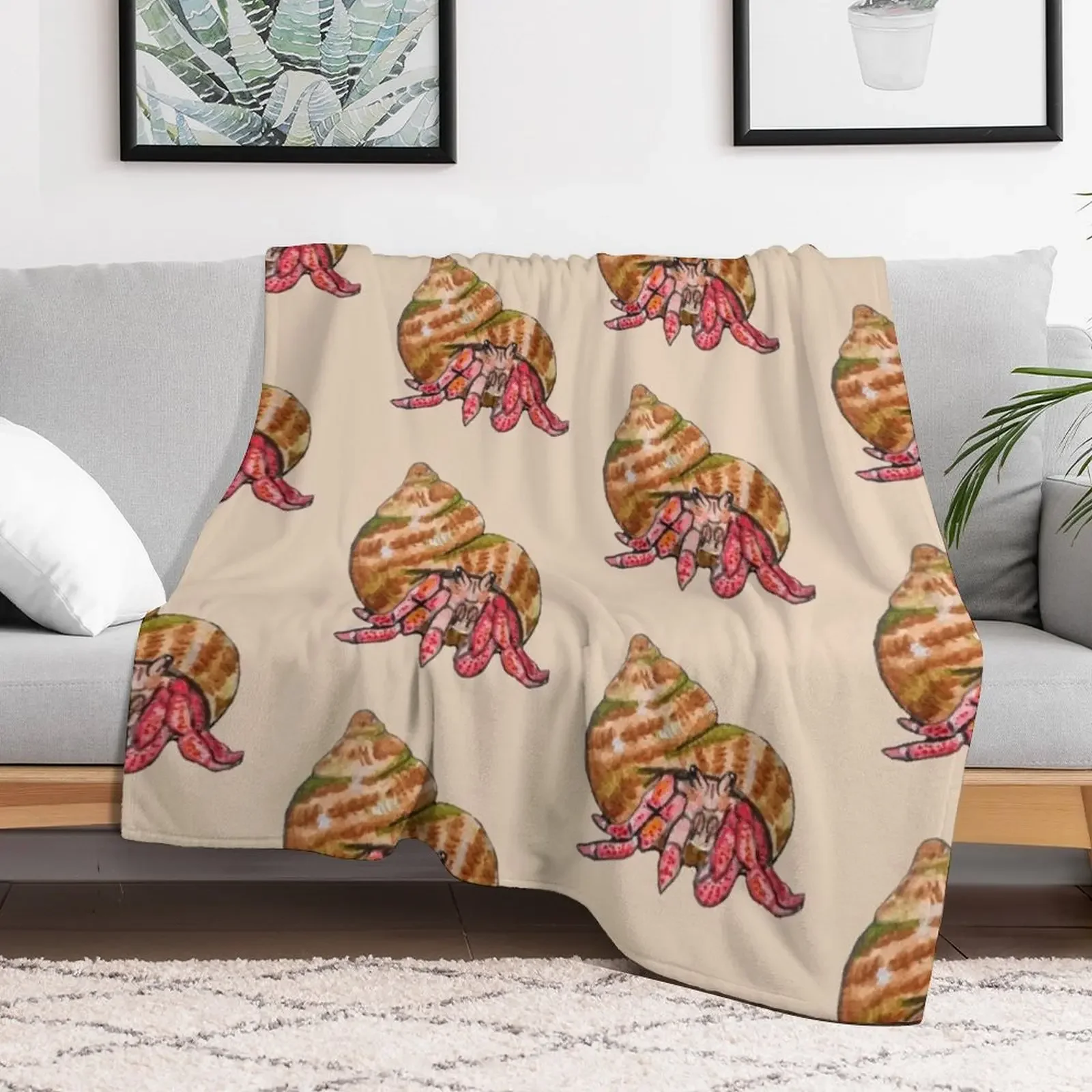 Hermit the Crab Throw Blanket Sofas Single Picnic Blankets