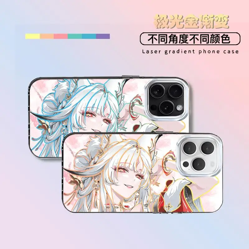 Funda para Teléfono con Diseño de la Hada Zorra del Juego Honkai Star Rail para iPhone 11 12 13 14 15 16 17 Pro Max Plus Air 17ProMax, Carcasa Aurora