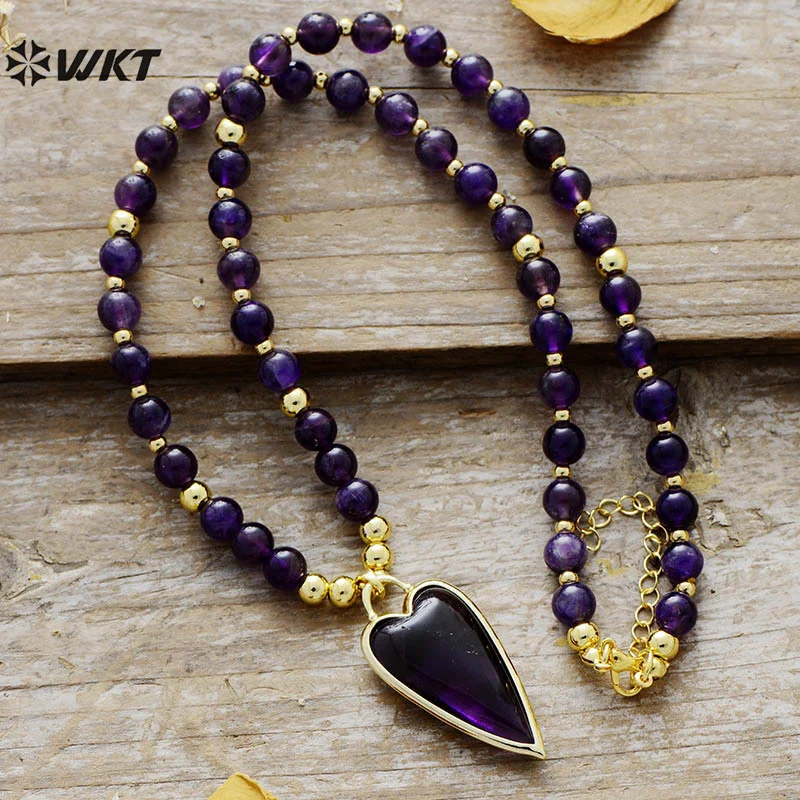 

WT-N1487 French-style Labradorite Amethyst Rose Quartz Tiger Eye Necklace With Gold Plated For Women ACC