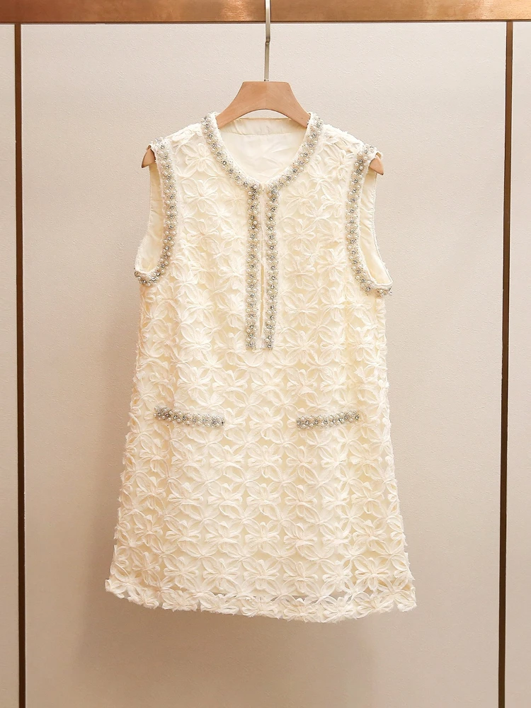 Summer New Item Small Fragrance Style Light Luxury Lace Versatile Temperament Design Sense Dress