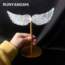 1 Pair White Selenite Crystal Crafts Wings Sculpture Healing Gemstone Stone Gifts Home Ornament Decoration