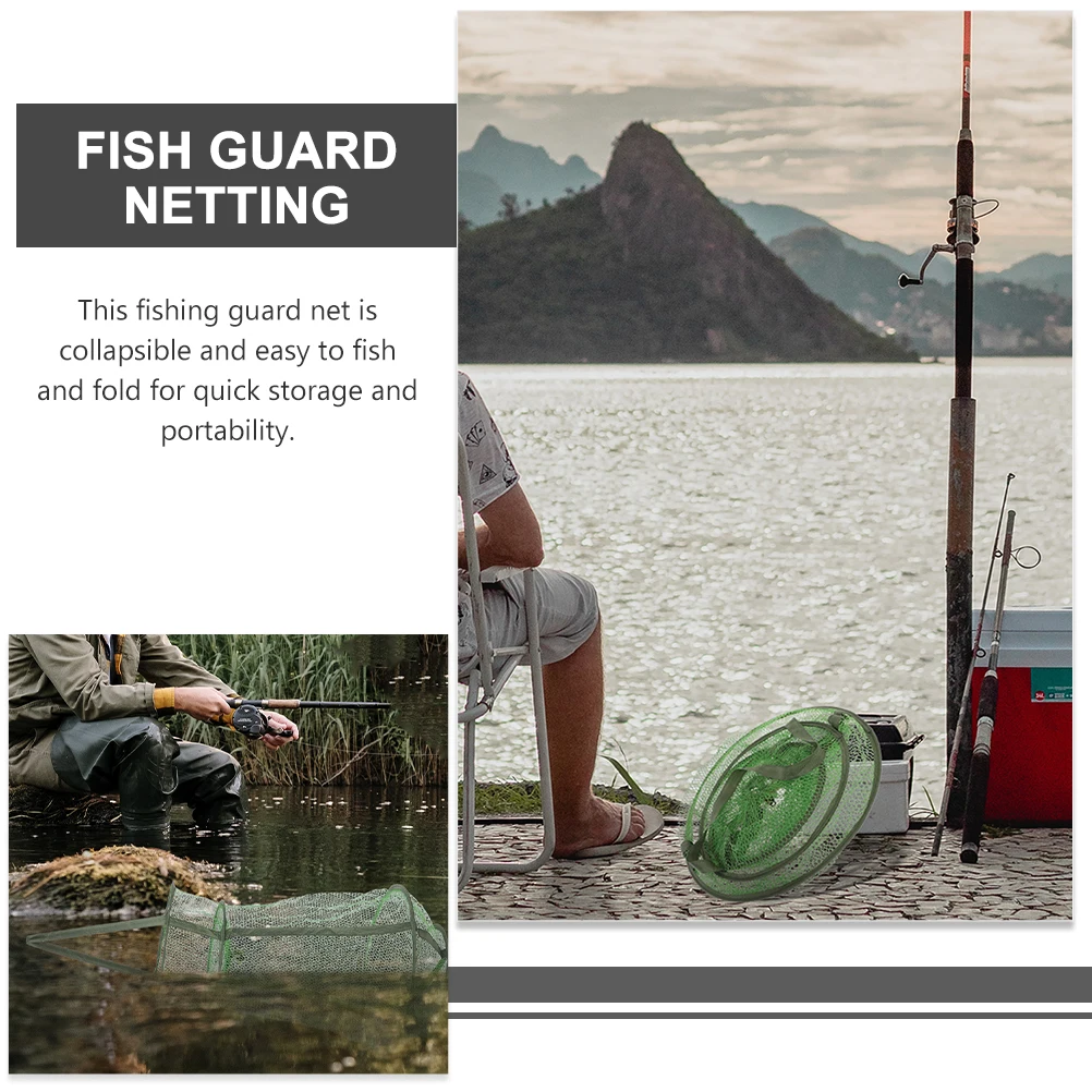 

Coated Fish Basket 28cm Foldable Wear Resistant Shock Proof Easy Clean Fishing Net Mesh Guard Crab Shrimp Lobster