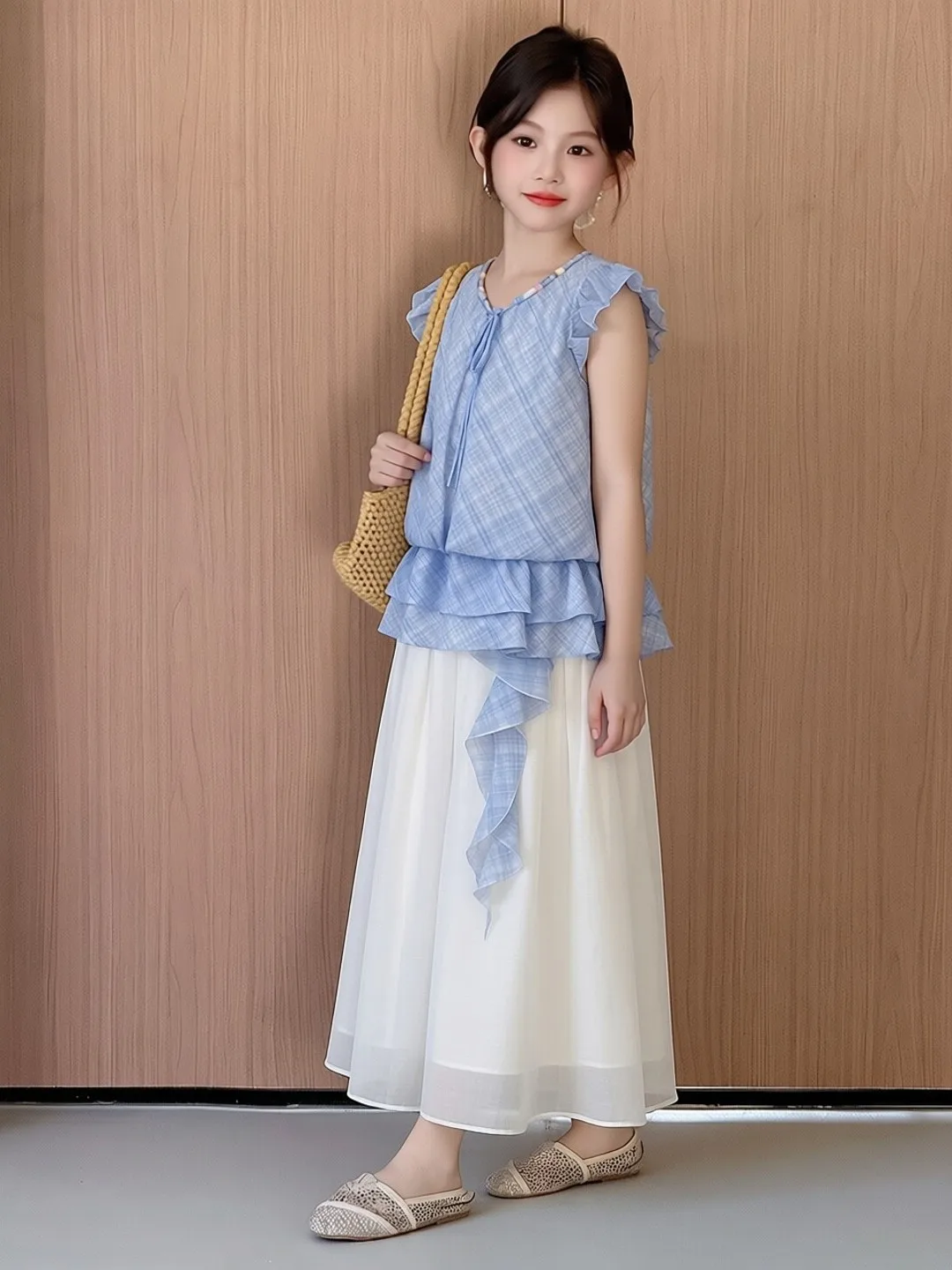 ensemble-chemise-et-jupe-elegant-pour-filles-style-coreen-nouvelle-collection-ete-2026-avec-manches-volantees-et-dentelle-respirant-et-leger-pour-enfants