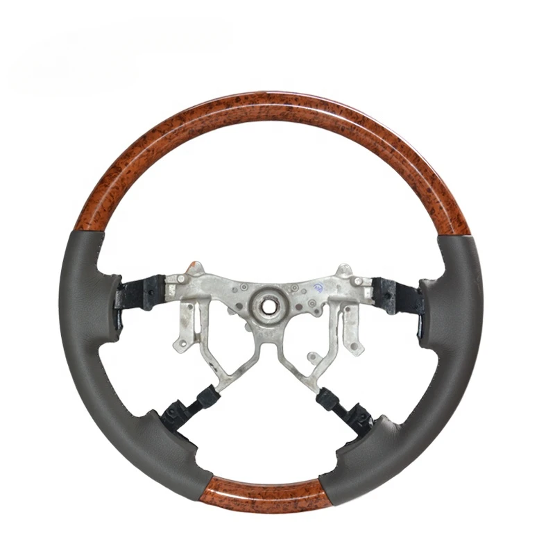 For Land Cruiser FJ200 2008 2009 2010 2011 2012 2013 2014 2015 Land Cruiser PICK UP Wooden Leather Car Steering Wheel