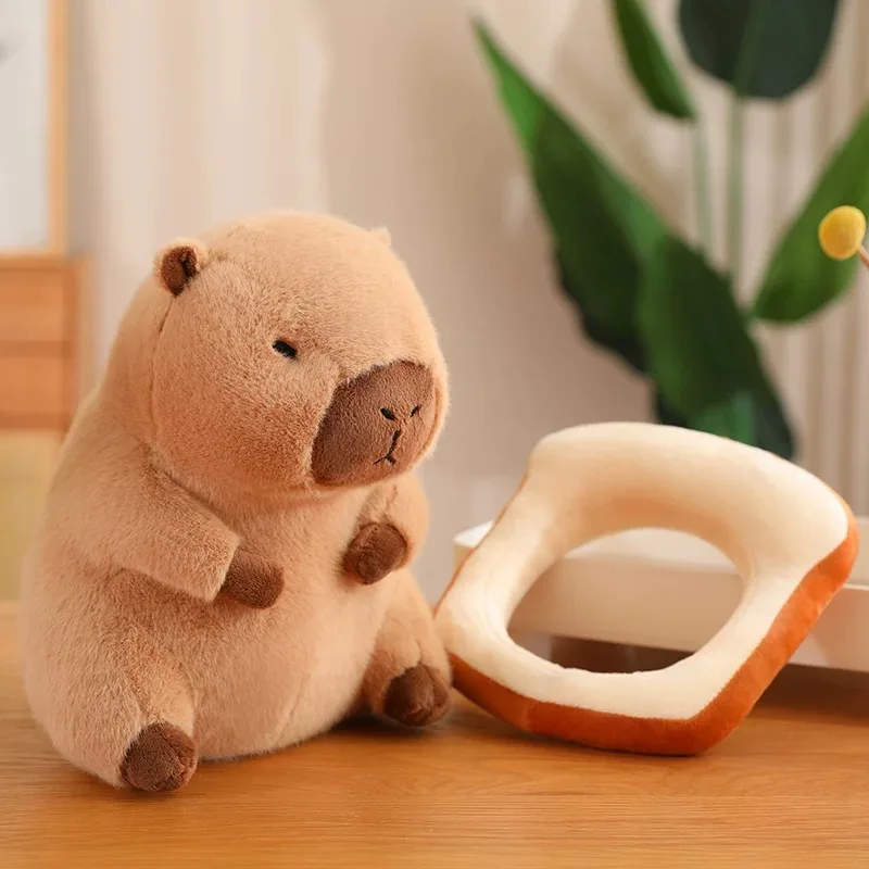 Kawaii Capybara Plush Doll Cosplay Cartoon Animals Stuffed Flower Bread Capibara Plush Toy for Kids Birthday Xmas Pillow Gift