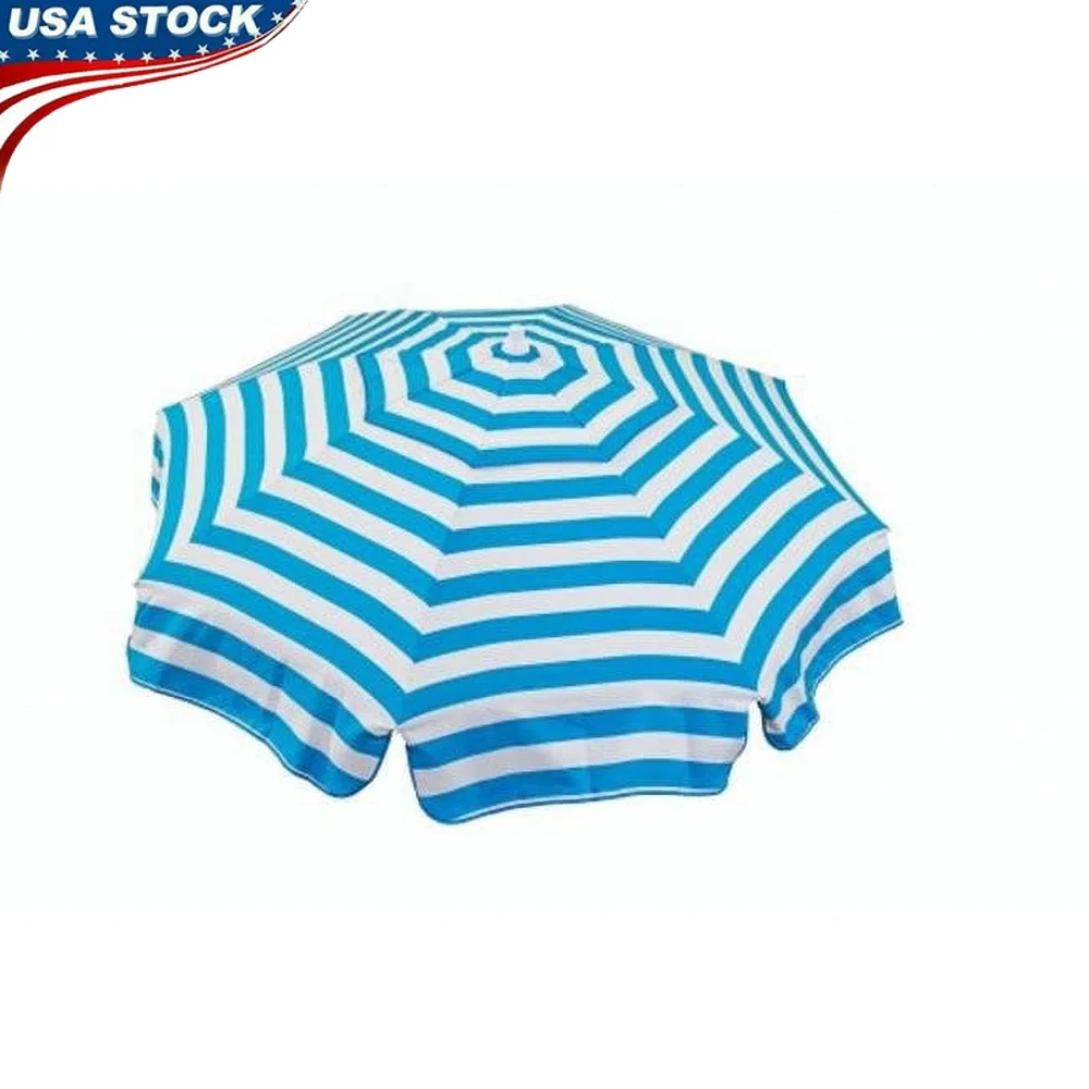 

91 Inch Multicolor Stripes Octagon Patio Umbrella Weather Resistant Aluminum Frame Push Button Tilt Wind Vent Durable Acrylic