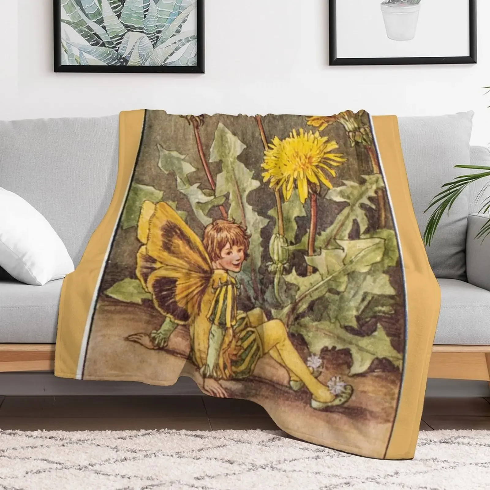 Cicely Mary Barker The Dandelion Fairy Throw Blanket Soft Plush Plaid Shaggy valentine gift ideas Blankets