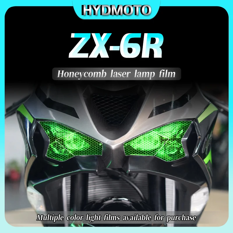 For Kawasaki ZX 6R 2024 Honeycomb Laser lamp Film Headlight Film and Tail Light Film Protection Film Modified Accessories Parts