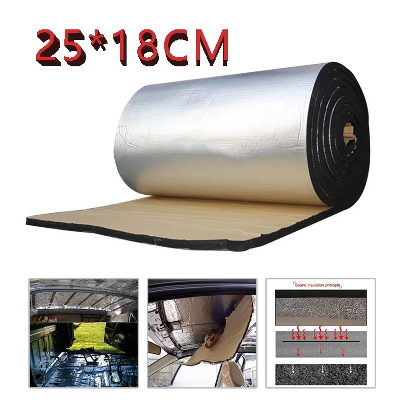 1/3/5pcs Car Heat Insulation Film Flame Retardant Heat Insulation Foam Waterproof Sound Deadening Self-Adhesive Aluminum Foil