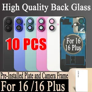 Bilashmart 10 Rear Battery Door Back Glass iPhone 16 PlusPre Installed Plate and Camera Frame iPhone 16 Replacement Part