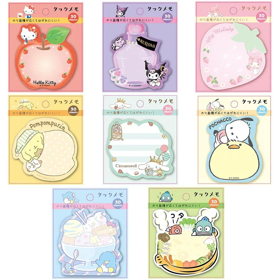 

10pcs/lot Kuromi Melody Memo Pad Sanrio Pochacco Sticky Notes Stationery Label Notepad Planner Sticker Post School Supplies