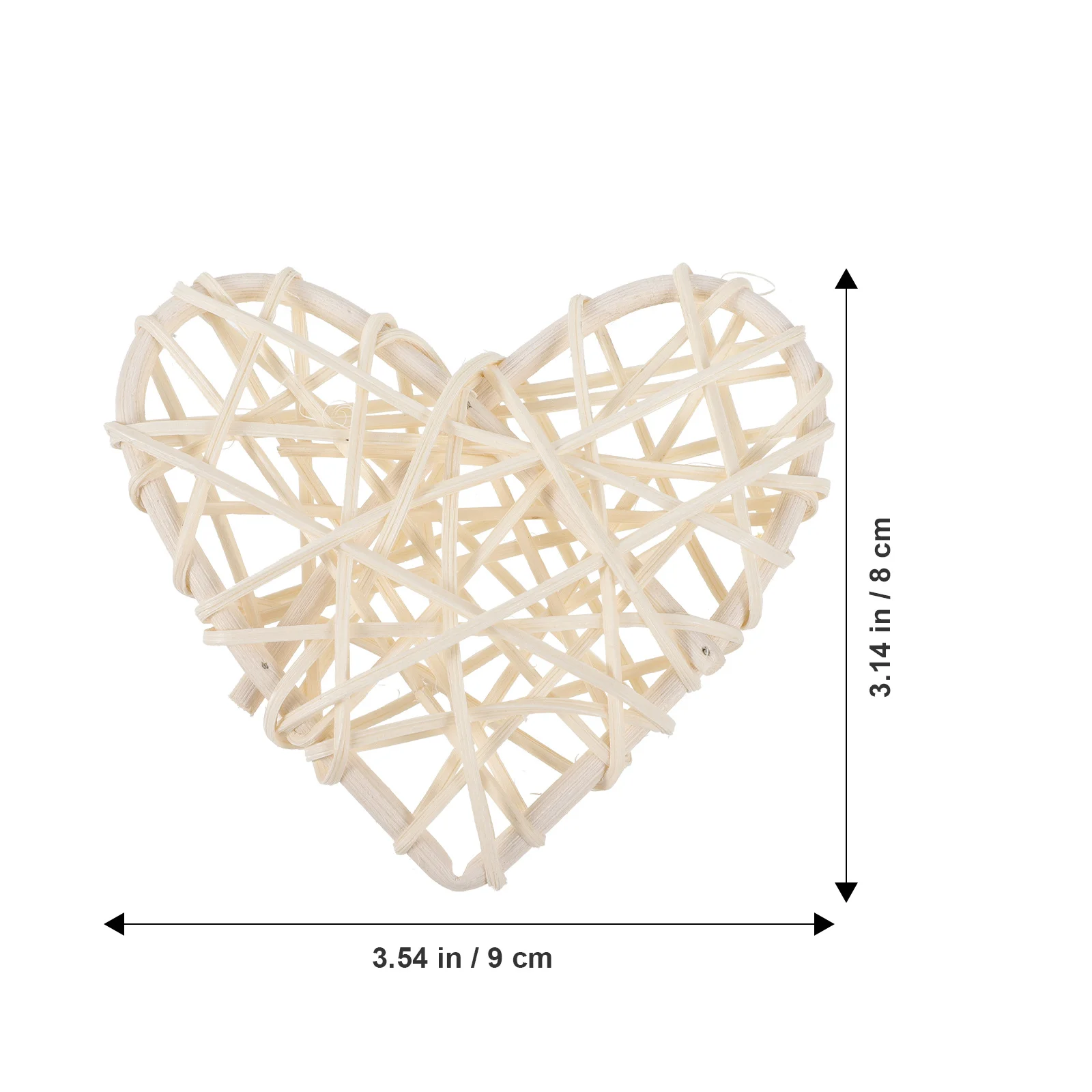 

4pcs Heart Shaped Rattan Pendant Hollow-Out Decorative Craft For Wedding Party Hanging Ornament Diy Scene Layout Prop