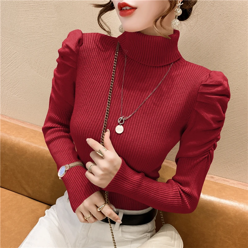 Autumn Winter Sweaters for Women 2022 Clothes Crew Neck Long Sleeve Knitted Sweaters Elegant Pull Sleeve Female Jumper