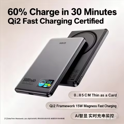 New Original Smart Screen Display Wireless Charger Powerbank for Magsafe External Auxiliary Battery for iPhone 17 Apple Watch 10