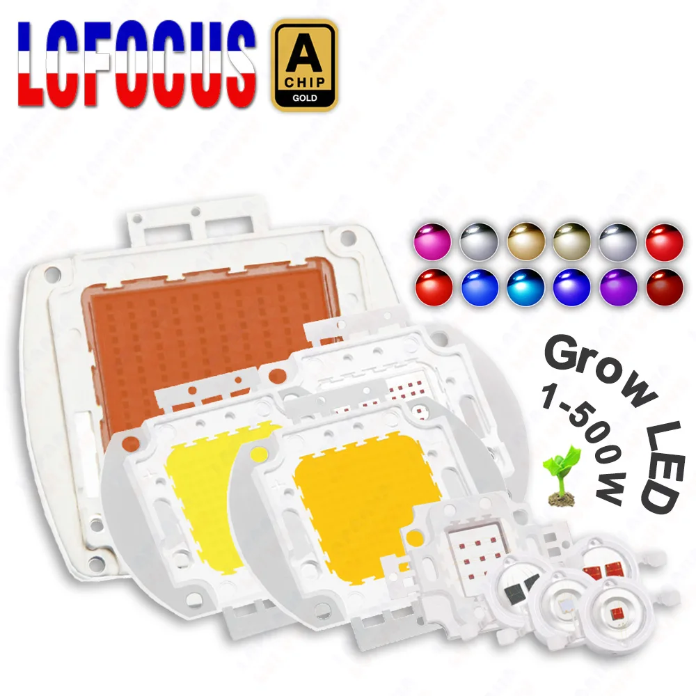1W 3W 5W 10W 20W 30W 50W 100W 200W 300W 500W oświetlenie led do uprawy pełne spektrum 660nm 440nm dla rośliny doniczkowe hydroponika warzywa owoce kwiaty