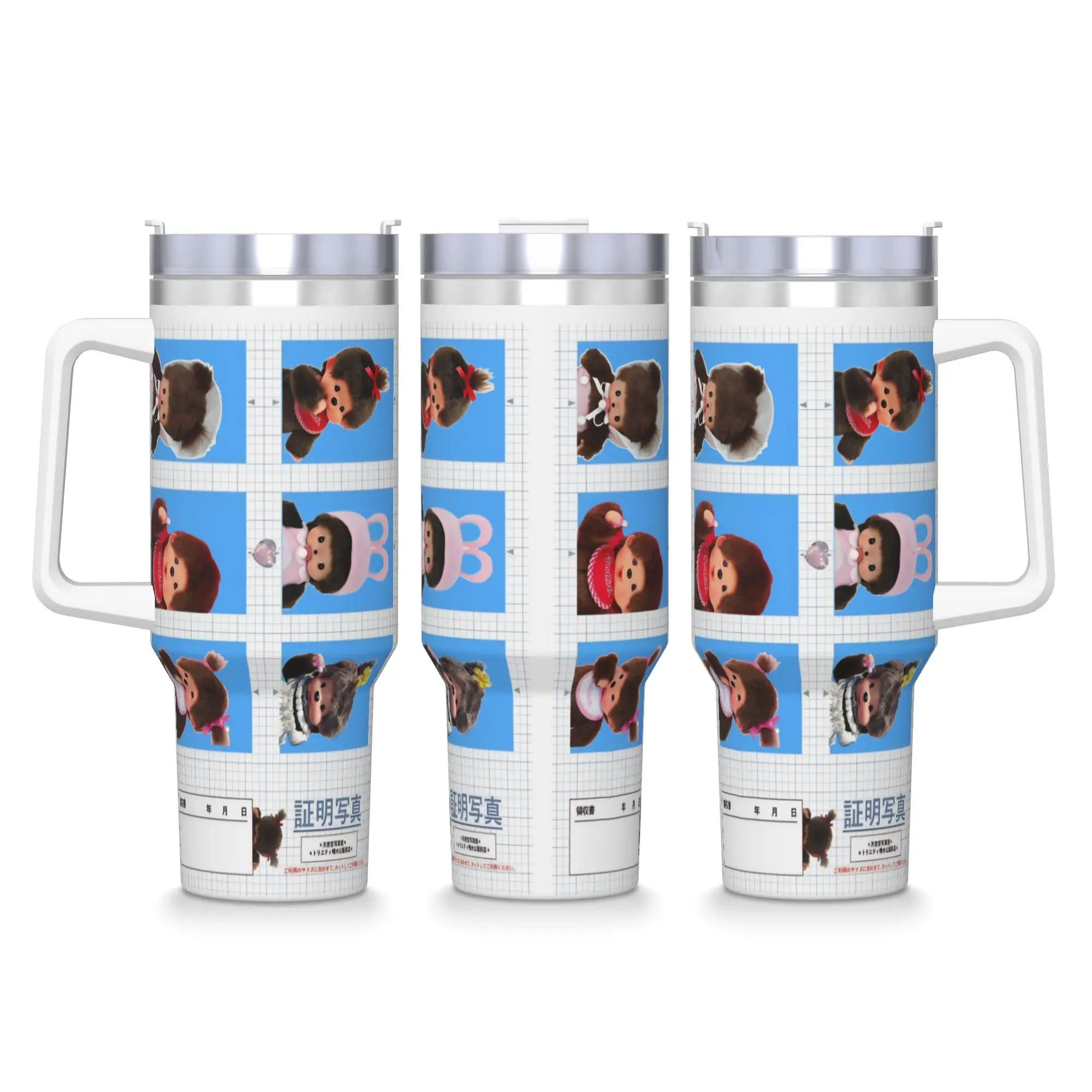 

Monchhichis мультяшный стакан из нержавеющей стали, кружки для вождения, чашка, 40 унций, кофейная кружка, герметичная бутылка для холодного напитка, молока, чая, воды