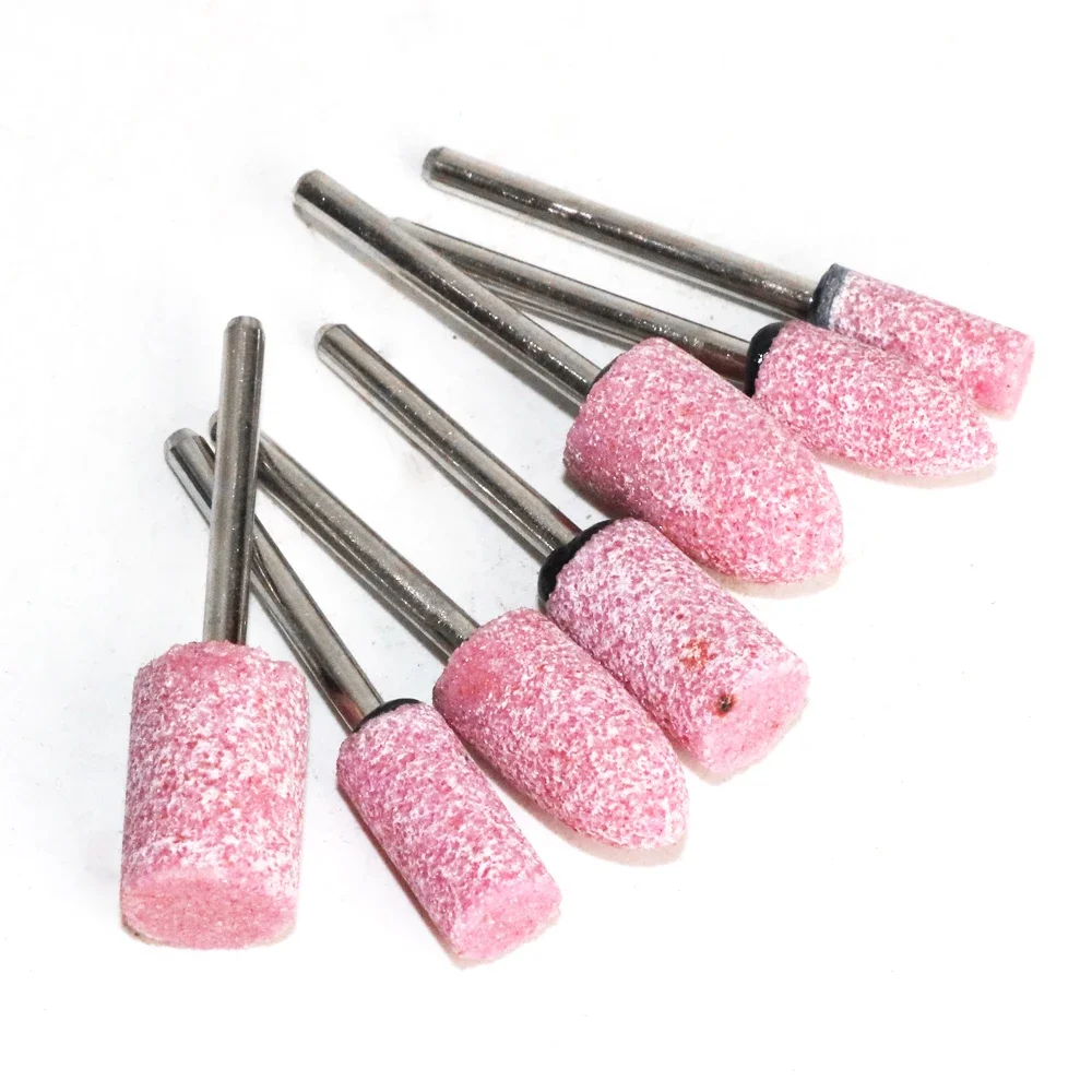 

10Pcs OD 3-12mm Pink Ceramic Grinding Head Corundum Polishing Wheel Abrasive Mounted Stone For Stone Metal Wood Grinding Tools