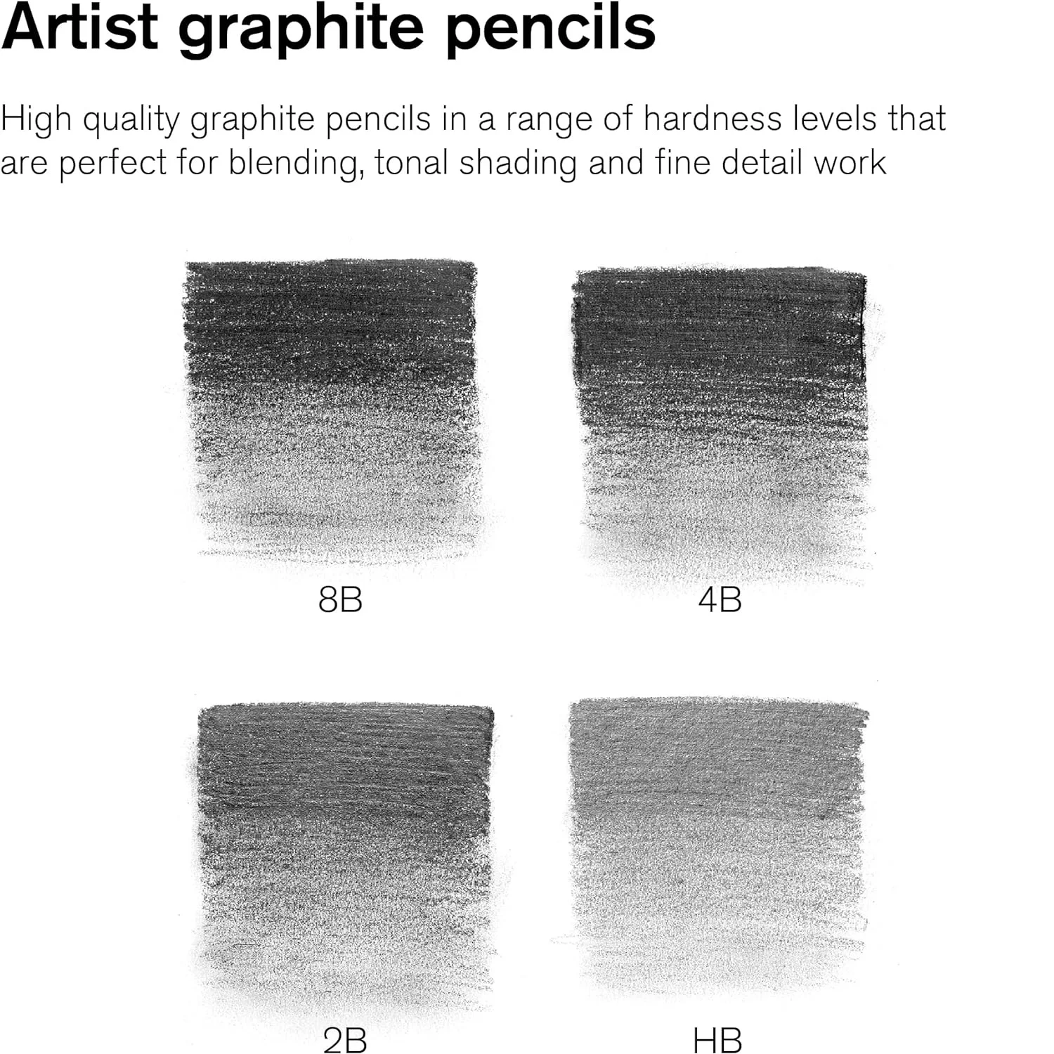 Winsor & Newton Soft Graphite Pencils (4 pencils + 1 eraser)