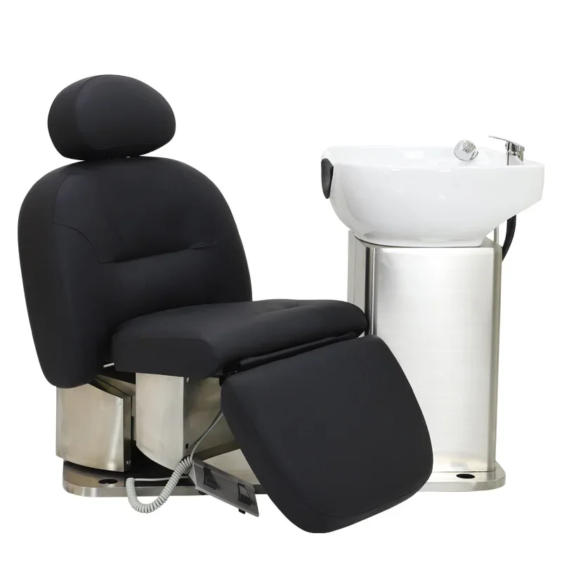 

Premium High-end beauty salon electric lifting and rotating automatic flush bed semi-recumbent shampoo bed