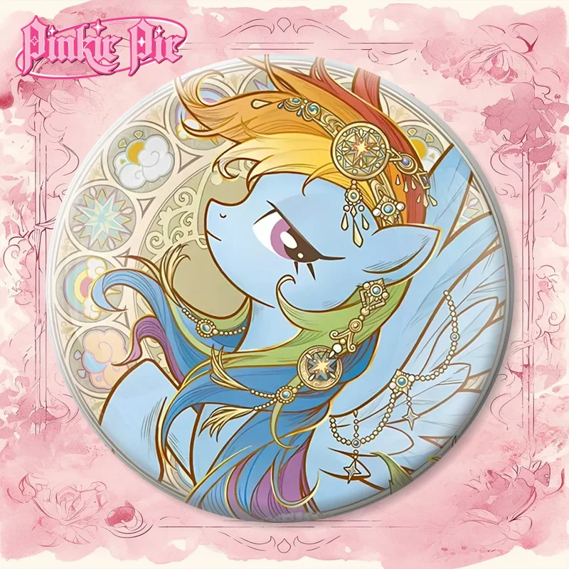 شارة المهر الصغيرة الأرجواني والناعمة والنادرة بيكي الطرفية الكونية الأميرة صفيح شارة الأطفال قلادة اكسسوارات أنيمي