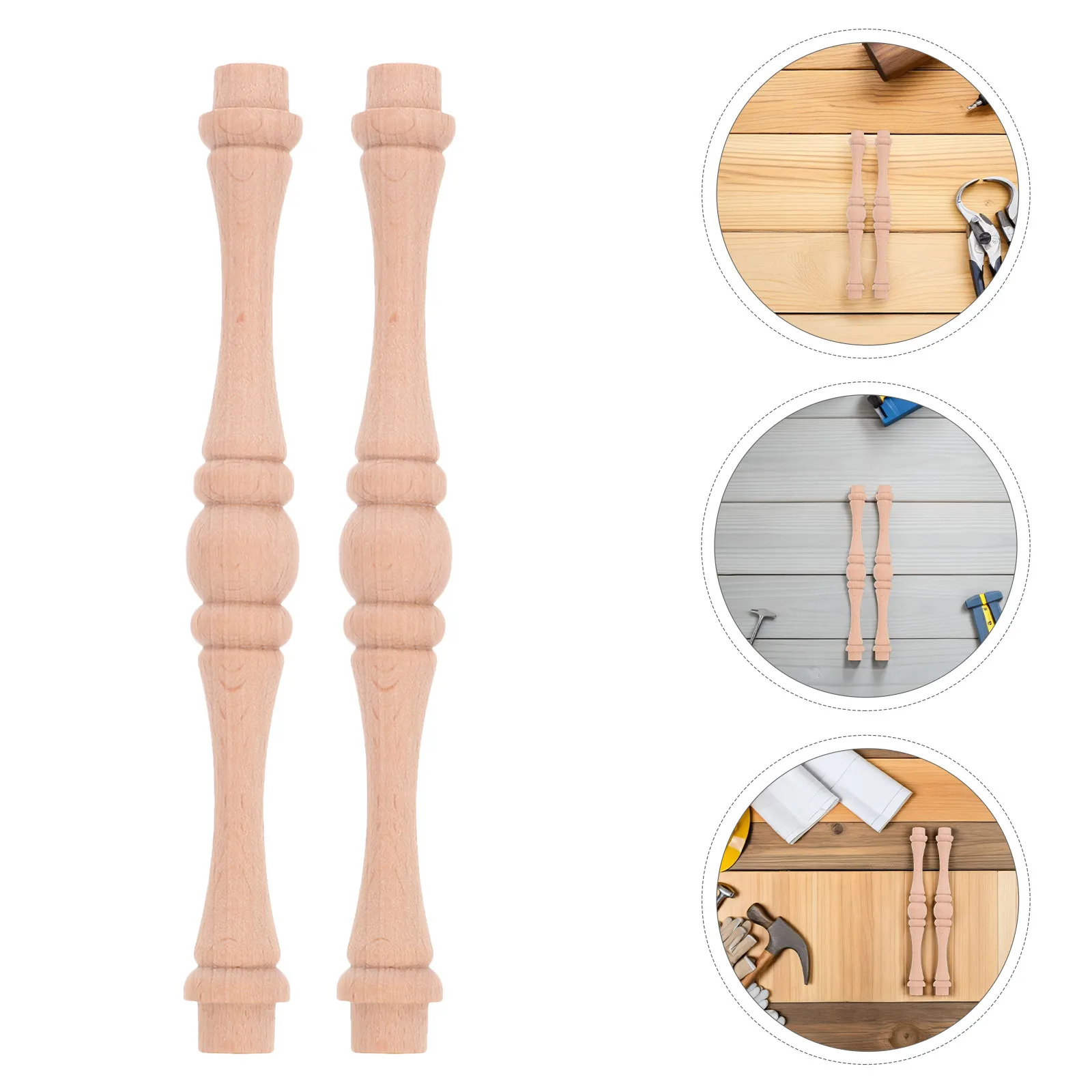 25Pcs Wooden Baluster Spindles Solid Wood Unfinished Home Stair Railing Furniture Cabinet Wardrobe Repair Decoration