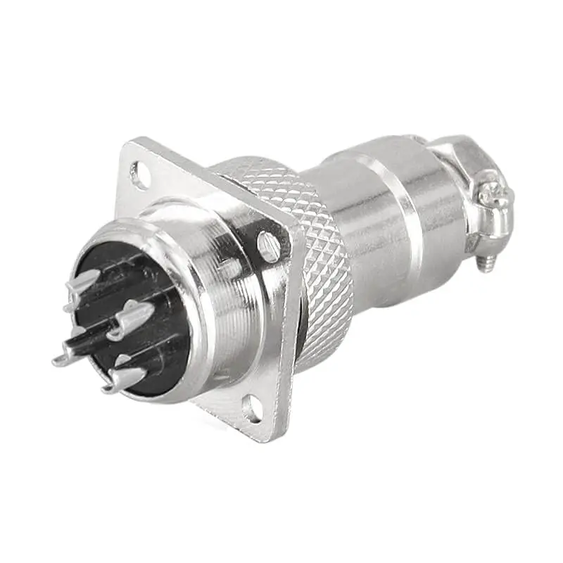 GX16 Enchufe hembra 4 pines y enchufe macho con conector cable de brida cuadrada 4 agujeros
