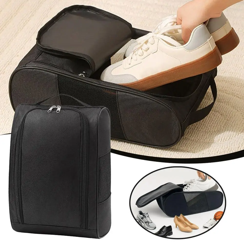 

Portable Golf Shoe Bag Oxford Cloth Lightweight Breathable Dustproof Shoe Carrier for Football Tennis Sports Handbag