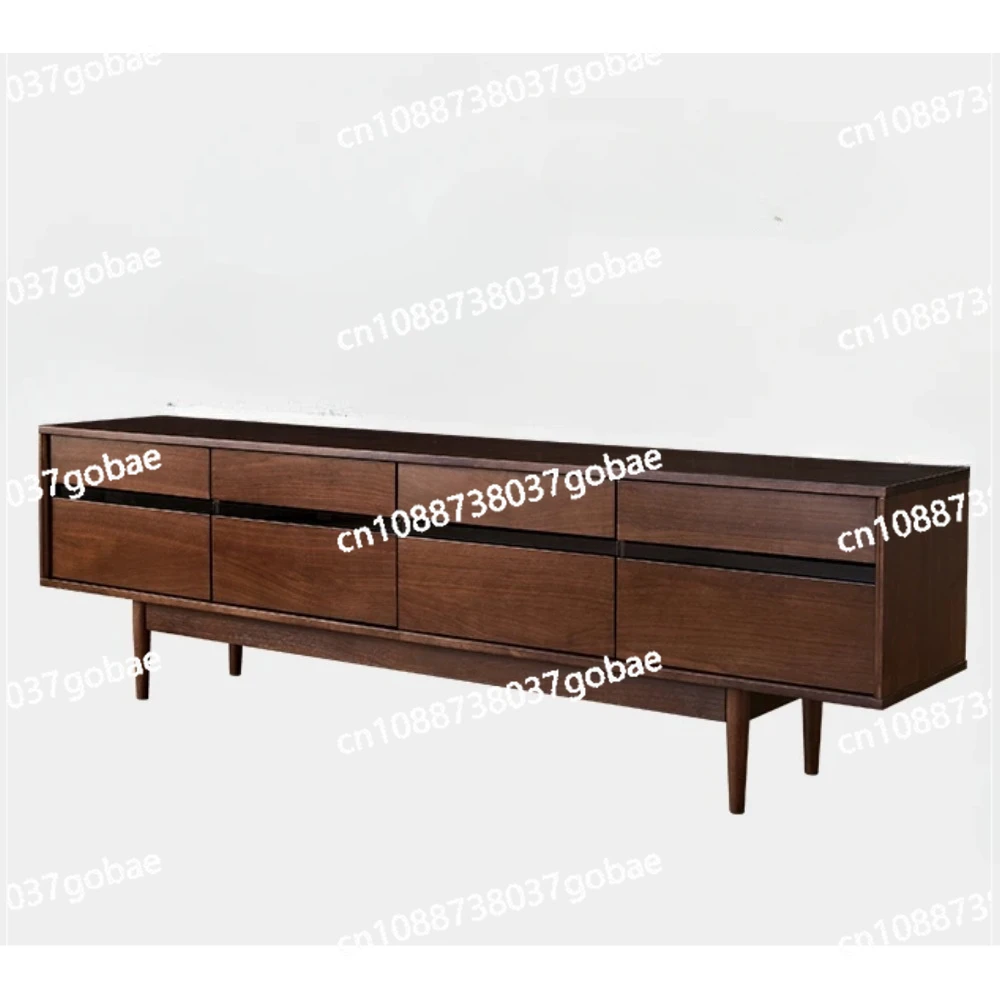 Nordic Solid Wood TV Cabinet Living Room Coffee Table Combination Mid-Ancient Floor Cabinet Retro Wall Cabinet Small Apartment