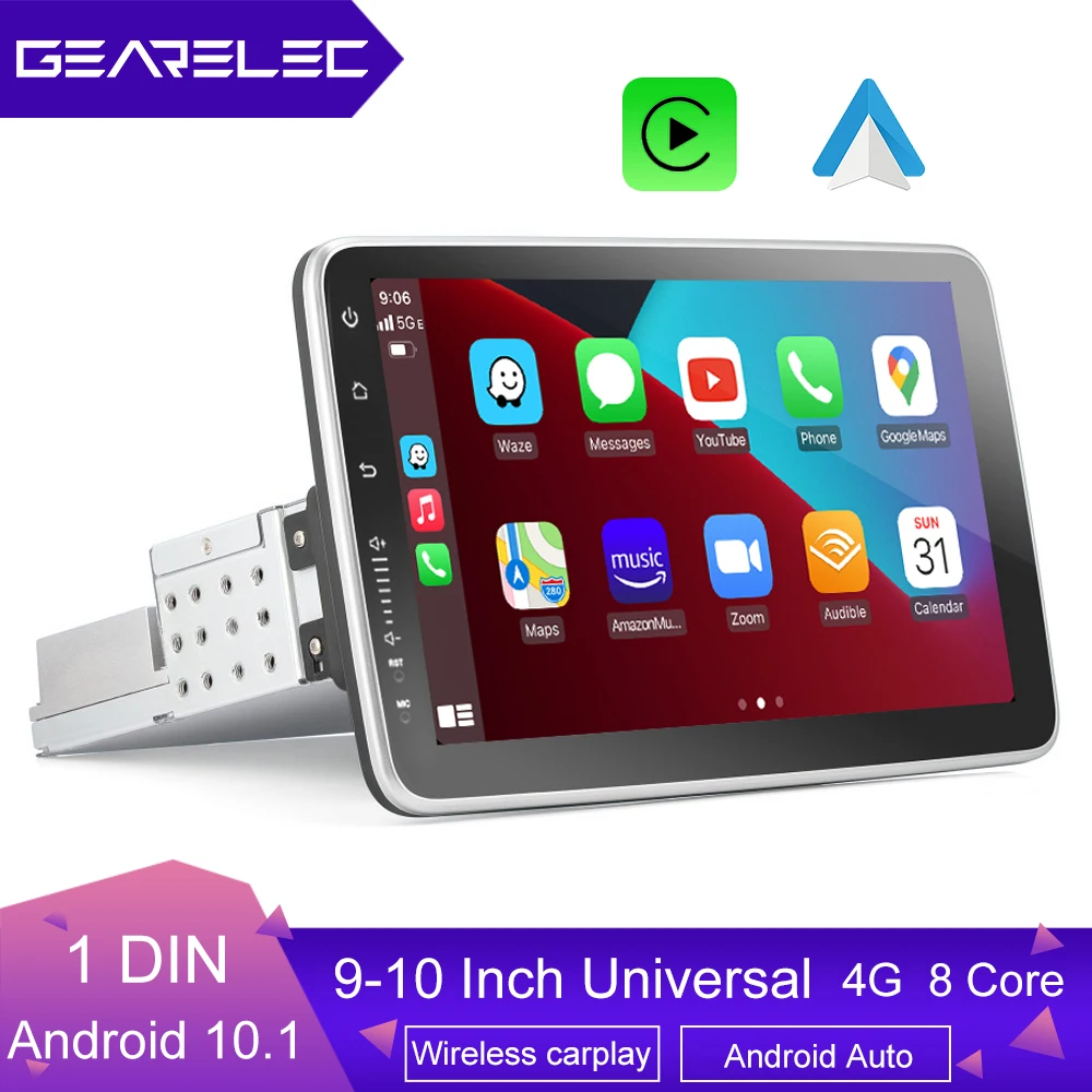 1 Din Android Car Radio Universal Car Multimedia Player 360 Rotatable Touch Screen 9/10inch WiFi GPS Bluetooth Car Video Player