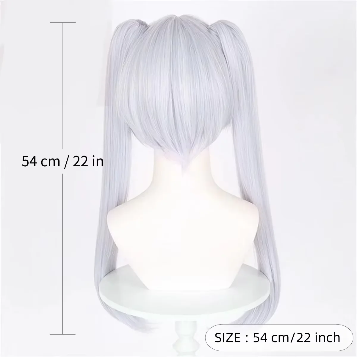 Silver white short double ponytail high quality synthetic wig | anime character for Frieren cosplay wig anime reality show wig image 4