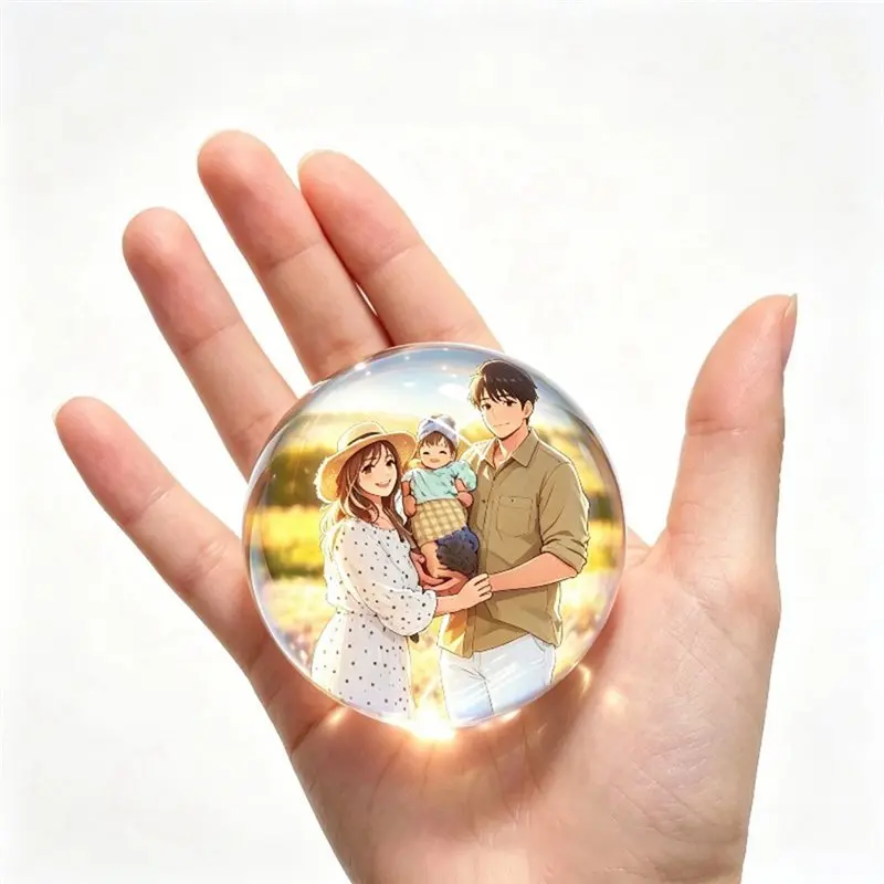 ABXF-Audio Video Display 3D Crystal Ball Bluetooth Video Player 2Pcs Electronic Ball Customizable Birthday Gift