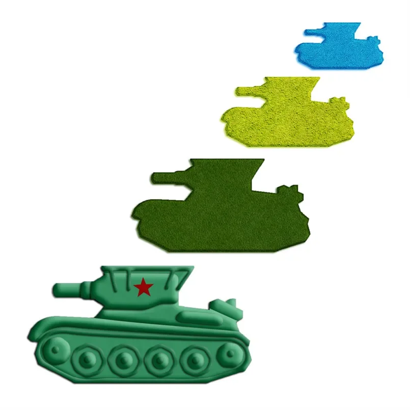 Four Specifications Cartoon War Chariot Old Soviet Union Tank,Plastic Mold,Cake Fondant Tools,Cookie Sushi and Fruits Cutters