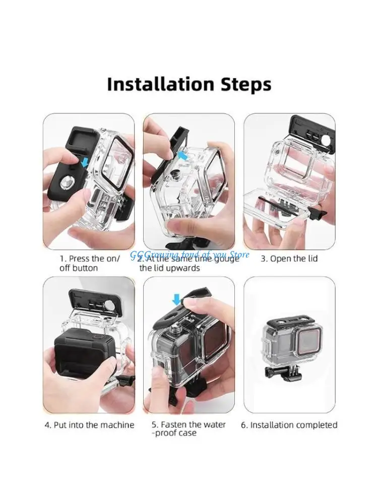 

H9EB 196ft Dive Case Waterproof Camera Housing for 360Ace Camera Waterproof Case for Outdoor Enthusiasts Water Adventure