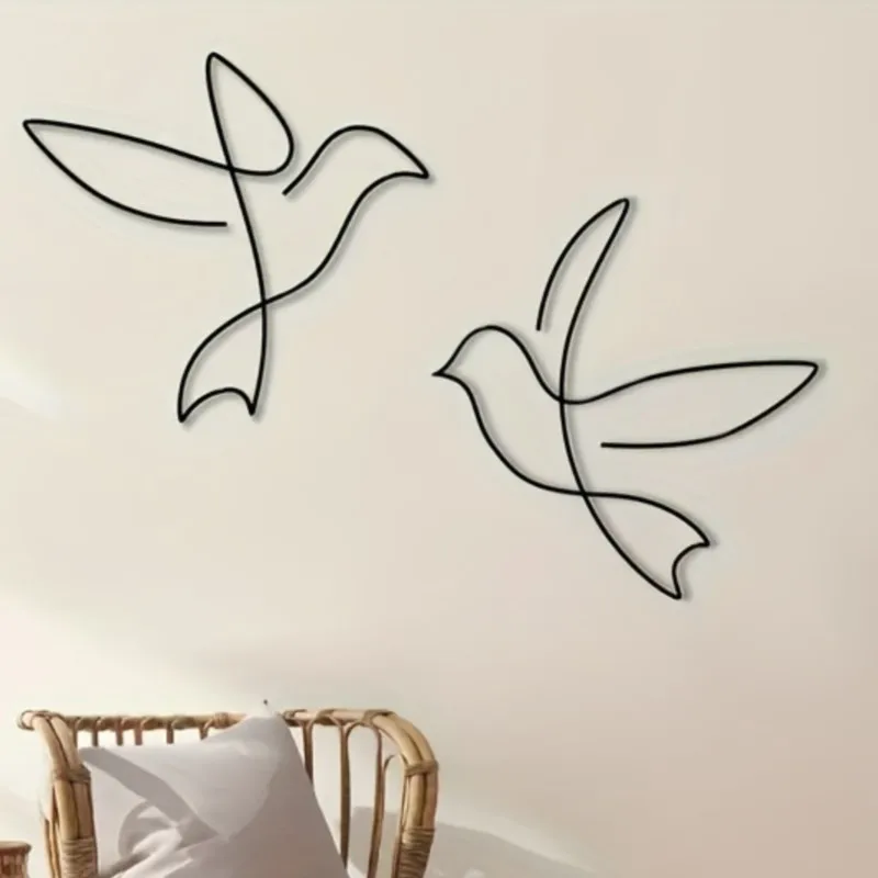 Modern chic iron art peace pattern interior decoration iron art wall hanging iron wire bending shape wall decoration