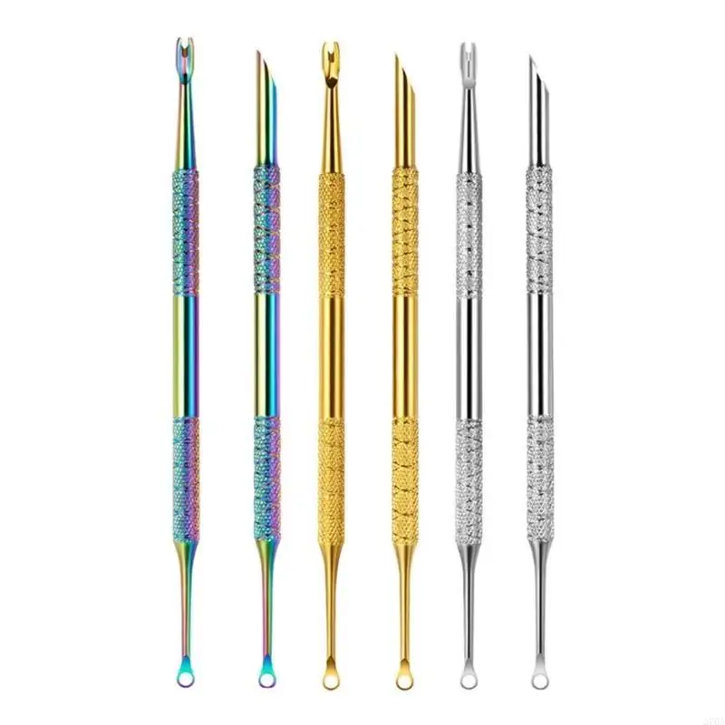 270A Pusente cutícula acero inoxidable, Pushers uñas Regalos eliminación cutículas doble finalización