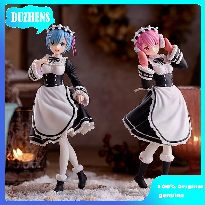 

PUP Original:Re:Zero REM RAM Winter clothes VER.17cm PVC Action Figure Anime Figure Model Toys Figure Collection Doll Gift