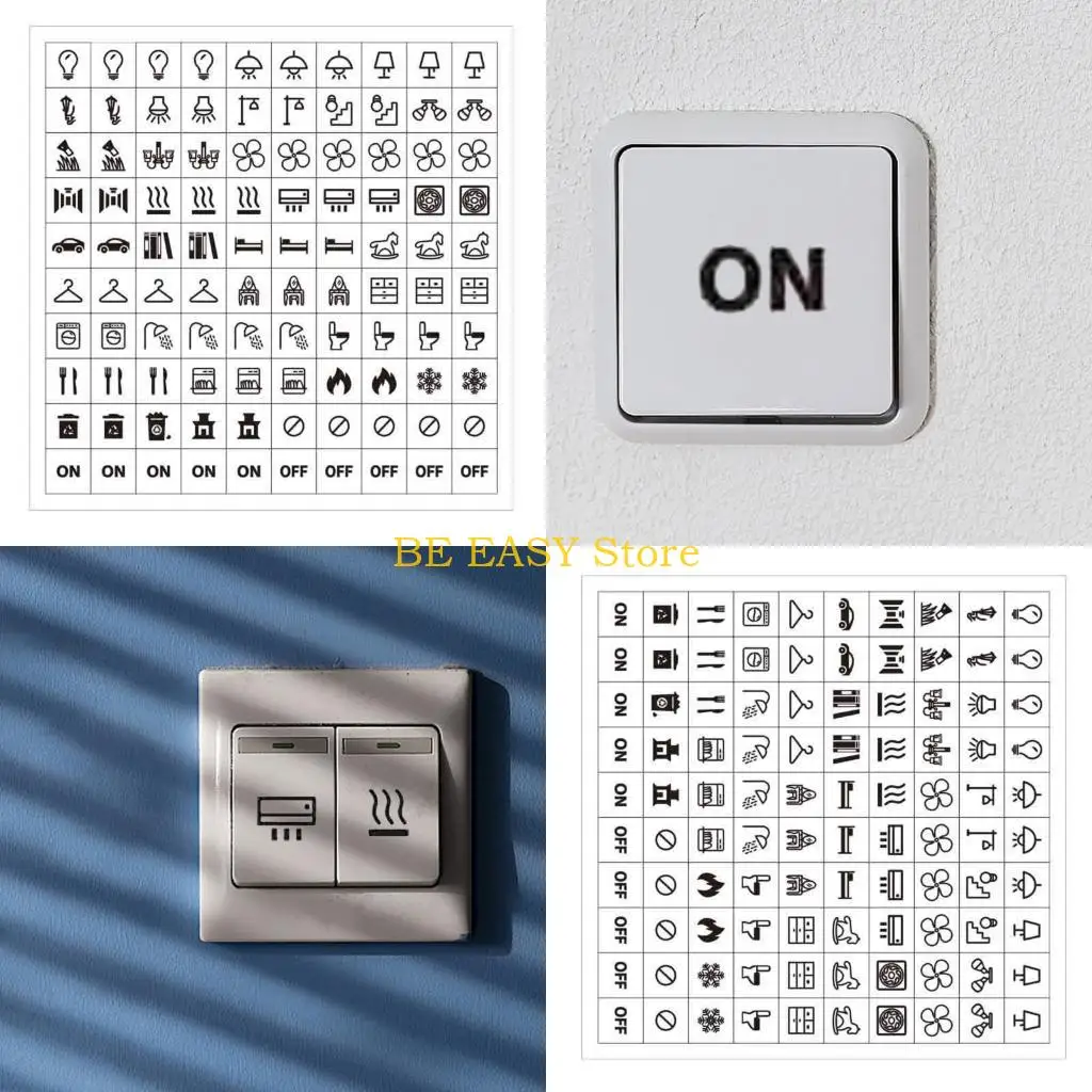 E28F Waterproof Light Switchs Label Sticker Clear Transparent Switchs Panel Labels Switchs Panel Label Decal for Home Office