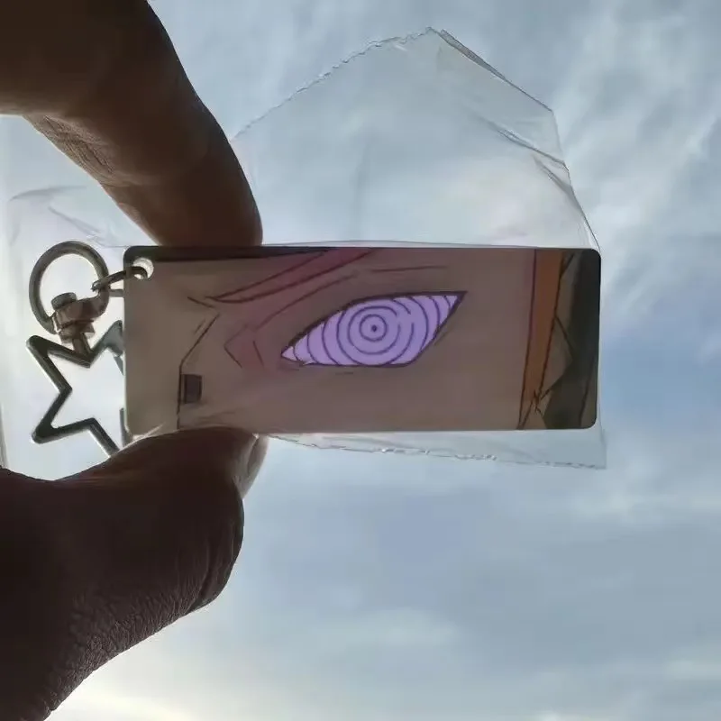 Naruto Shining Eyes Keychain Naruto Acrylic Transparent Card Rectangular Double Sided Pattern Backpack Pendant Birthday Gift