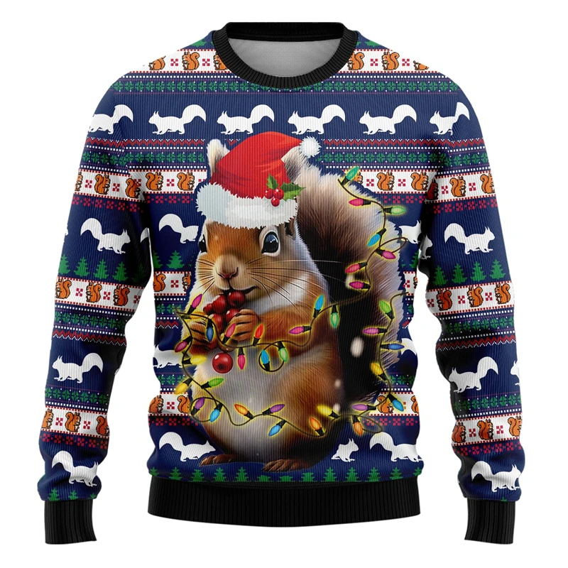 Animal Lovers Ugly Christmas Sweaters Cute Polar Bear Penguin Graphic Sweatshirts Xmas Vibes Mens Sweater Holiday Boy Pullovers