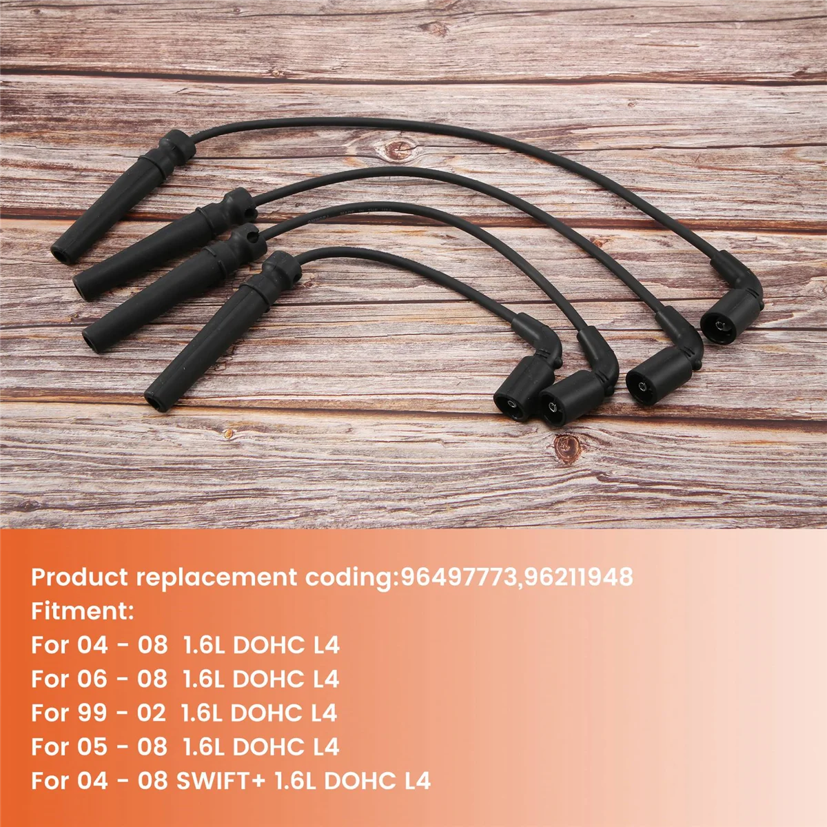 4 قطعة سلك توصيل الإشعال لـ Excelle 1.6 شيفروليه أفيو كروز كالوس ريزو دايو كالوس لانوس نوبيرا ريززو 96497773