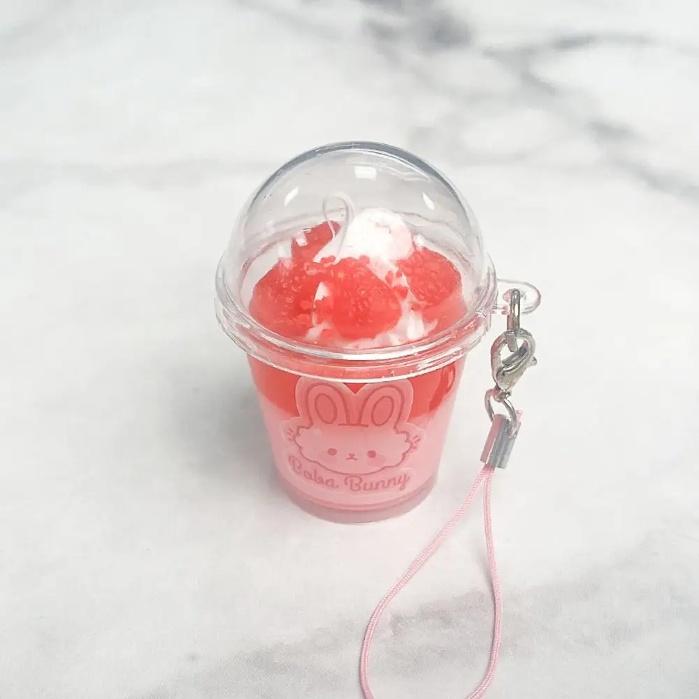 Simulation Ice Cream Keychain Bag Pendant Fruit Dessert Mini Strawberry Keychain Model Kawaii Food Keyring Jewelry Gift