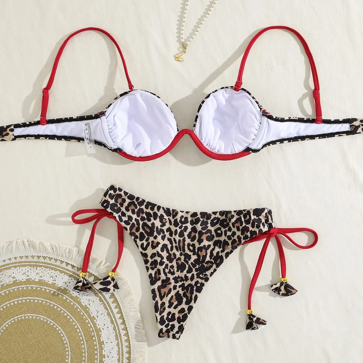Micro Bikini Set Women Leopard Bandage Push Up Swimsuit Sexy Bathing Suit Padded Thong Swimwear Biquini Trajes De Bano 2025