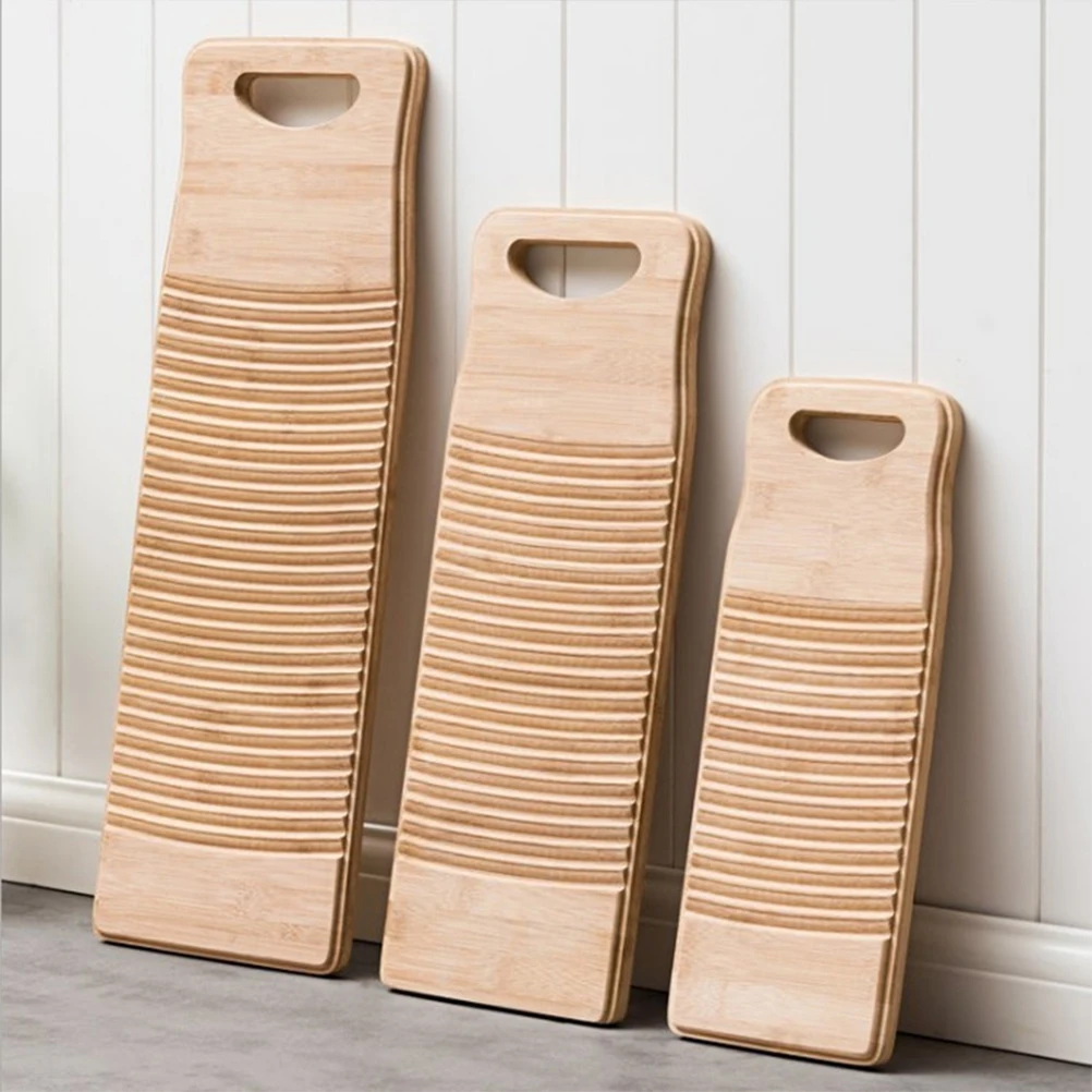 

Wash Board Heavy Duty Bamboo Washboard Clothes Portable Antislip Travel Scrubbing